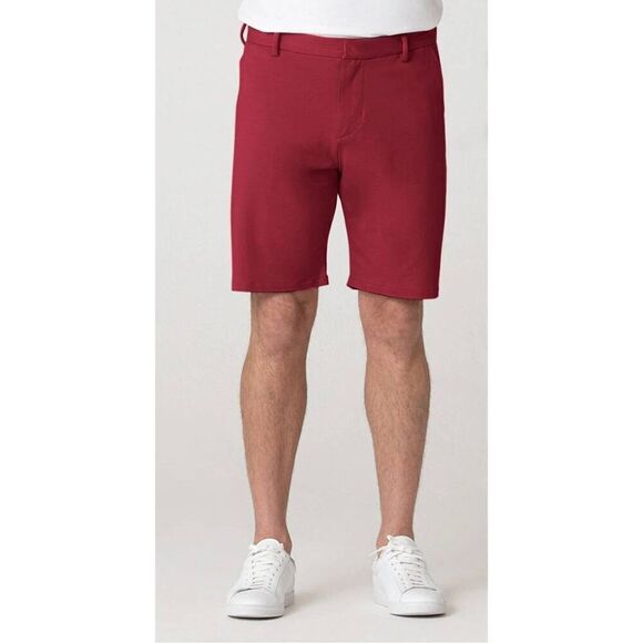 Swet Tailor The Everyday Men's Chino Short in Red Wine Sz 30 Casual Stretch - Picture 1 of 5
